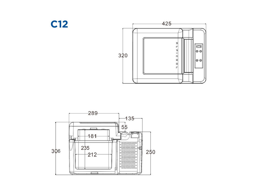 Габариты автохолодильника Alpicool C12