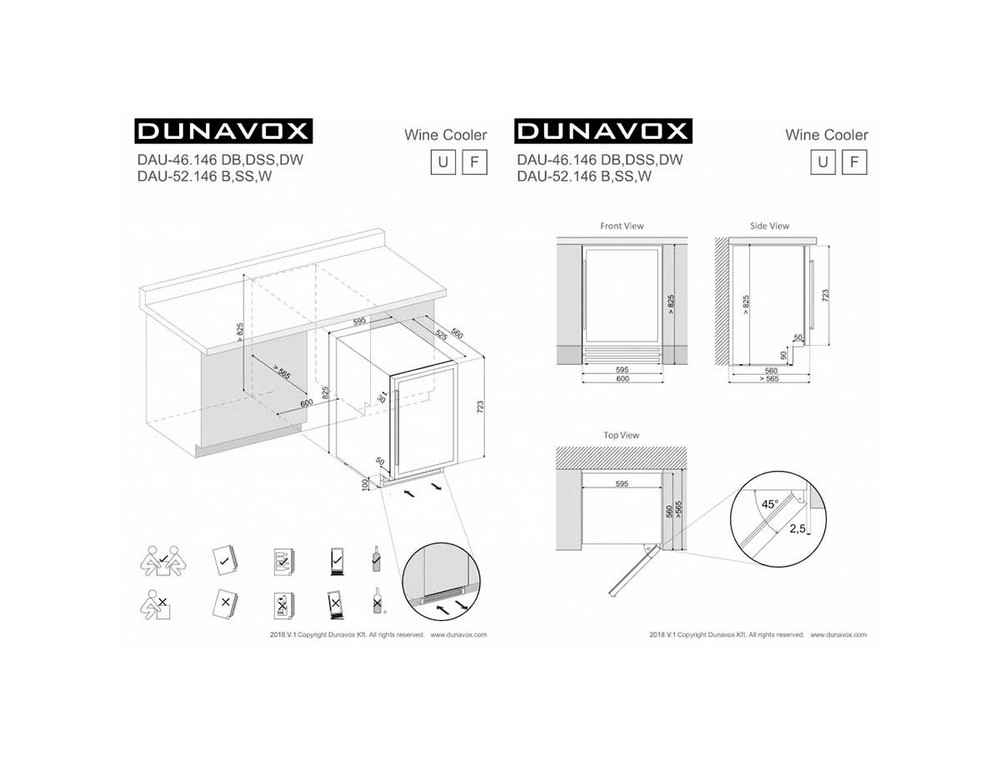 Размеры шкафа Dunavox DAU-46.146DB