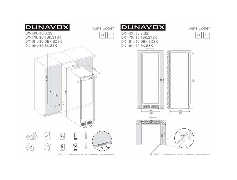 Габариты холодильника Dunavox DX-170.490STSK