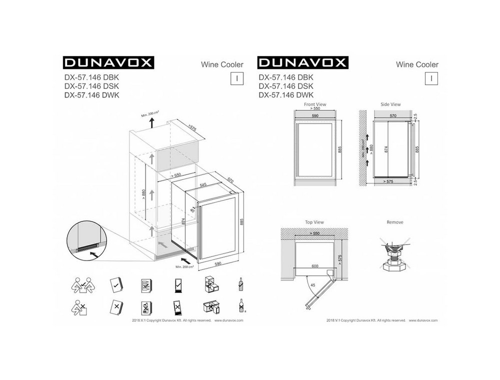 Габариты холодильника Dunavox DX-57.146DWK