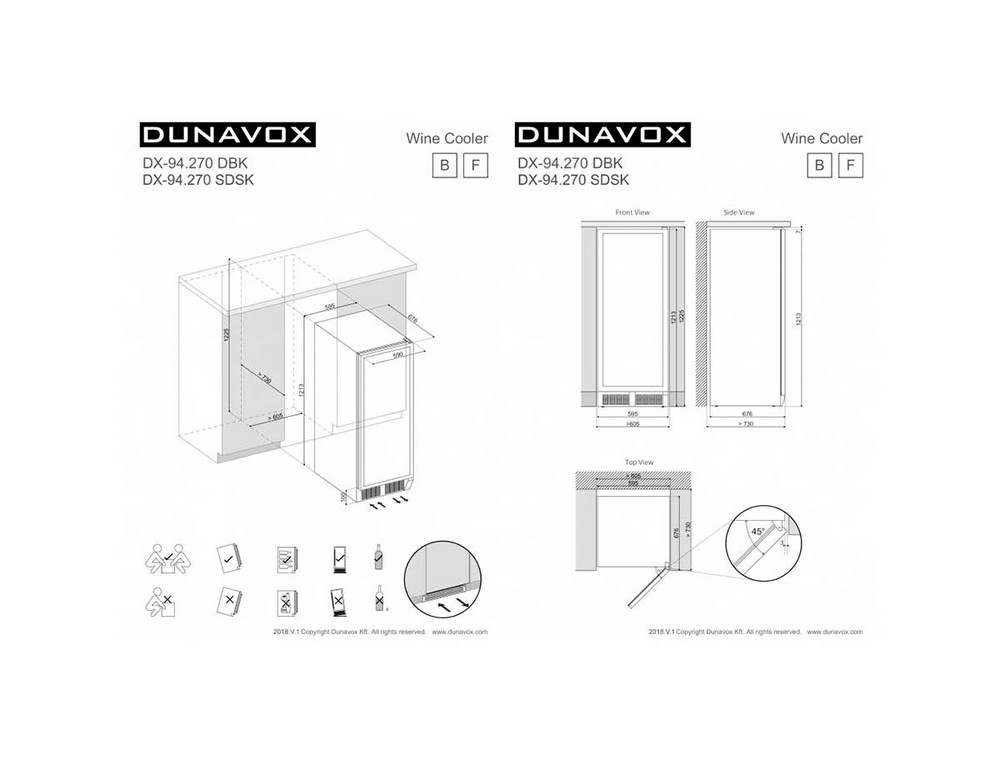 Габариты шкафа Dunavox DX-94.270SDSK