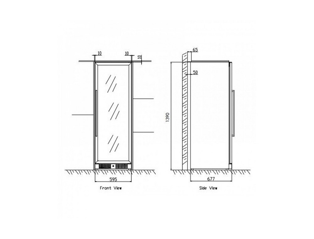 Габариты шкафа Cold Vine C110-KBT2