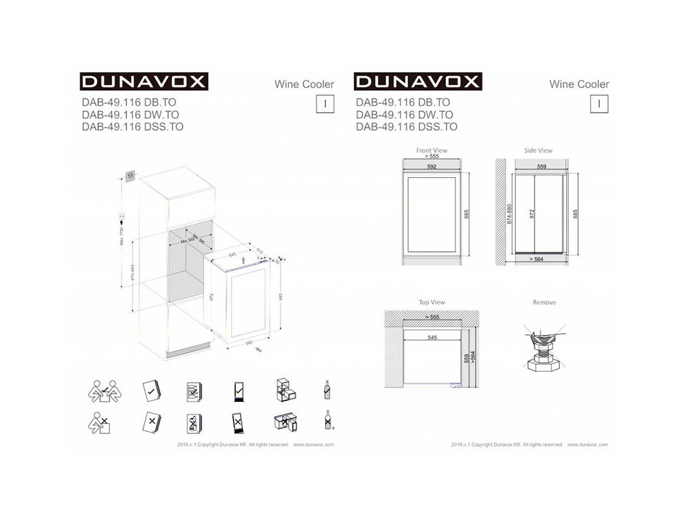 Габариты шкафа Dunavox DAB-49.116DSS.TO