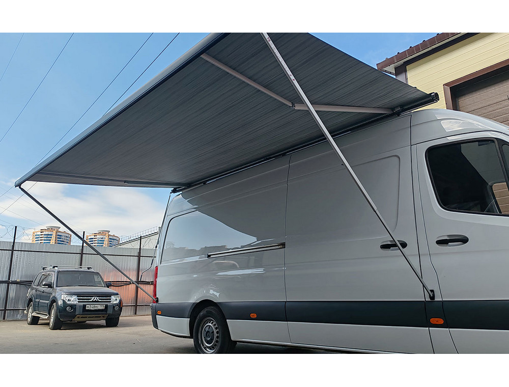 Установка маркизы Fiamma F80s на автодом