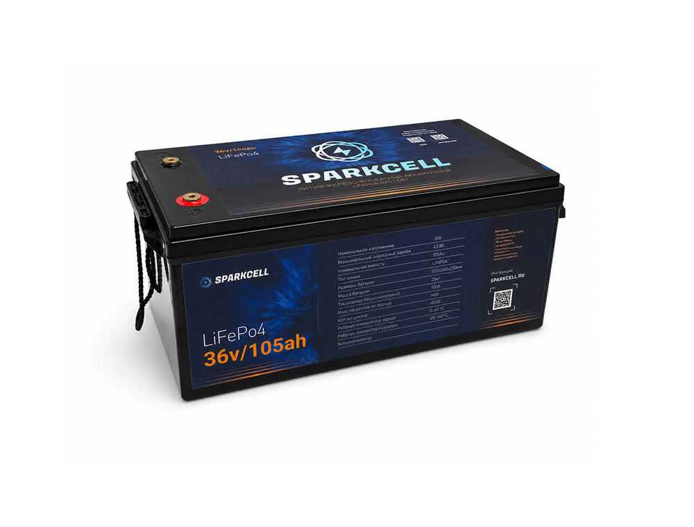 Аккумулятор тяговый SPARKCELL LiFePO4 36V 105Ah