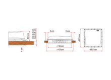 Габариты люка 400x400 мм Fiamma Turbo-Vent Premium