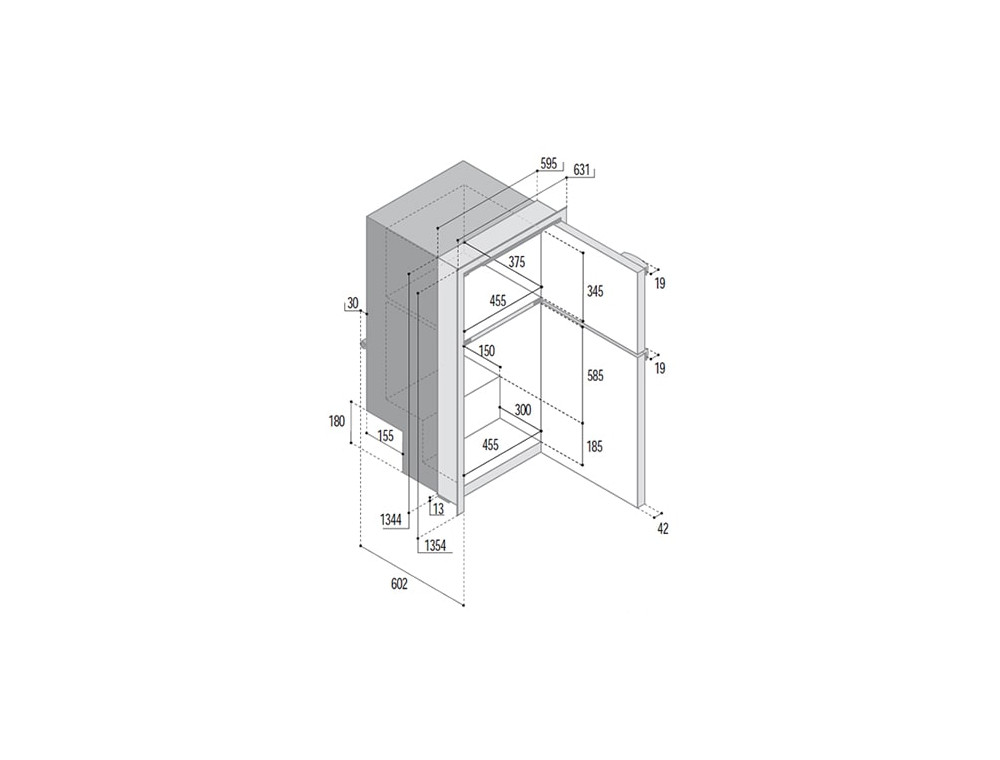 Габариты холодильника Vitrifrigo DP2600i
